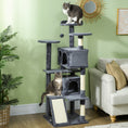 Load image into Gallery viewer, 54" Cat Tree, Cat Tower for Indoor Cats with Scratching Posts, Cat Condos, Bed, Platforms, Ramp, Toy Ball, Cat Activity Center, Dark Grey

