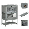 Load image into Gallery viewer, Wooden Hamster Cage with Storage Shelf, Large Rat Mouse Habitat Including Seesaw, Small Animal Cage with Sliding Tray, Wide Ramp for Racing, Running Wheel, 35.5" H
