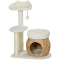 Charger l'image dans la visionneuse de la galerie, 31" Cat Tree, Cat Tower with Sisal Scratching Posts, Cat Condo, Cat Beds, Platform, Toy Ball, Cat Activity Center for Indoor Cats, Cream White
