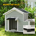 Load image into Gallery viewer, Dog House Wooden Dog Kennel Outdoor with Openable Asphalt Roof, Removable Floor, Door Curtain, Elevated Feet, for Medium Breeds, Light Grey
