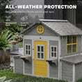 Load image into Gallery viewer, Wooden Chicken Coop, Hen House for 2-4 Hens, Outdoor Playhouse Poultry Cage with 2 Nesting Boxes, Waterproof Roof, Windows, Chicken Hutch for Farm Backyard, 72" x 50" x 54", Gray
