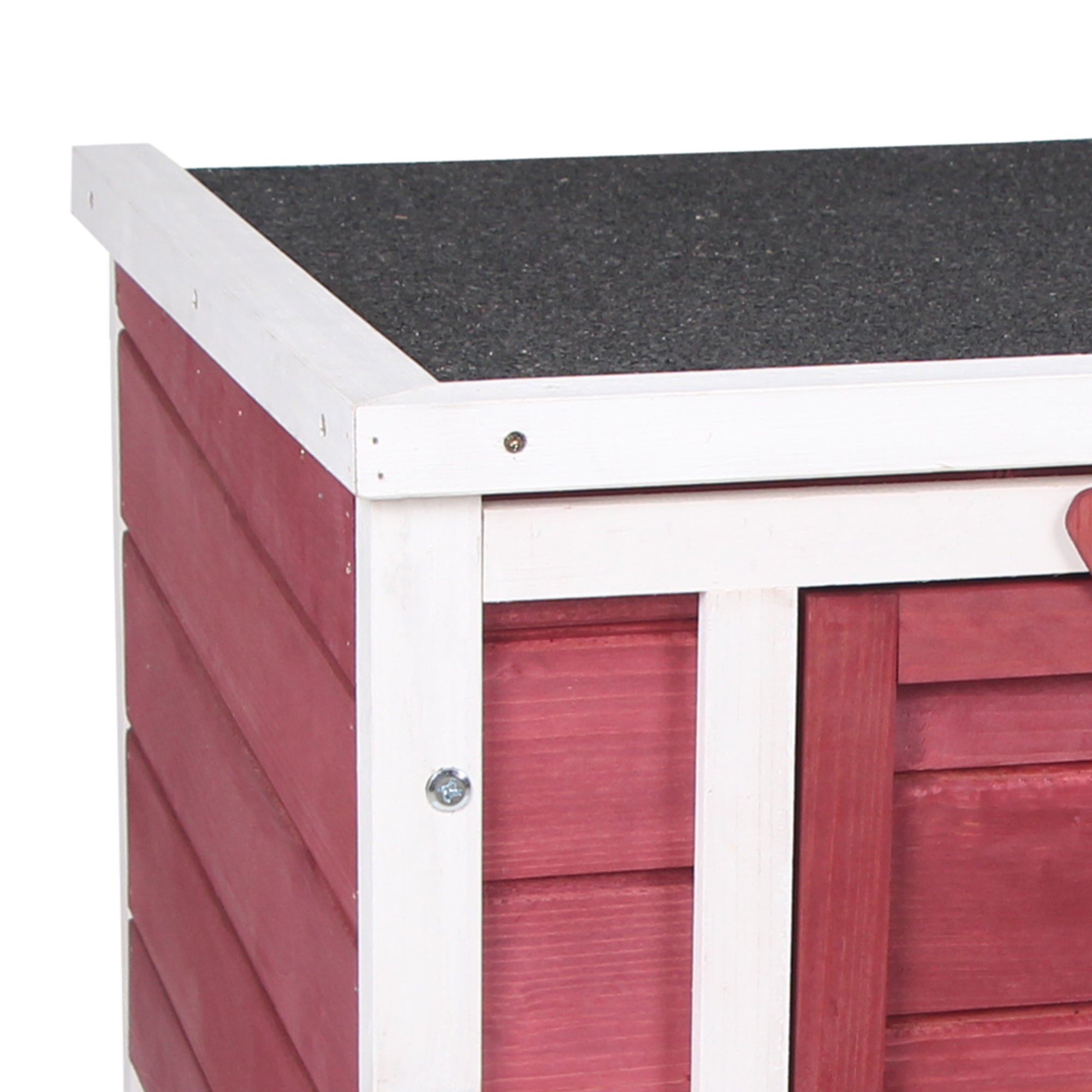 Wooden Rabbit Hutch Bunny Cage Outdoor Cat House Guinea Pig Cage Duck Shelter, Indoor Outdoor Use, 20"x16.5"x17", Red