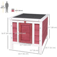 Load image into Gallery viewer, Wooden Rabbit Hutch Bunny Cage Outdoor Cat House Guinea Pig Cage Duck Shelter, Indoor Outdoor Use, 20"x16.5"x17", Red
