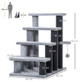 Load image into Gallery viewer, Pet Stairs, Cat Tree Climb Ladder with 4-step Stair, Scratching Posts, Platforms, Toy Ball, for Indoor Cats, Grey

