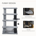 Load image into Gallery viewer, Cat Stairs 4 Steps for Bed, Couch with Scratching Posts, Small Cat Tree for Indoor Cats with Toy Ball, 23.5" x 16" x 25", Light Grey

