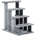 Load image into Gallery viewer, Cat Stairs 4 Steps for Bed, Couch with Scratching Posts, Small Cat Tree for Indoor Cats with Toy Ball, 23.5" x 16" x 25", Light Grey
