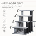 Load image into Gallery viewer, Pet Stairs, Cat Tree Climb Ladder with 4-step Stair, Scratching Posts, Platforms, Toy Ball, for Indoor Cats, Grey
