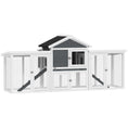 Load image into Gallery viewer, Large Chicken Coop with Run Garden Hen House Poultry Coops Cages with Nesting Box Wooden 204 x 85 x 93cm, Grey
