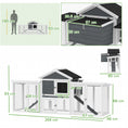 Load image into Gallery viewer, Large Chicken Coop with Run Garden Hen House Poultry Coops Cages with Nesting Box Wooden 204 x 85 x 93cm, Grey
