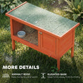 Load image into Gallery viewer, Wooden Rabbit Hutch, Guinea Pig Hutch with Openable Asphalt Roof and Pull-Out Tray, Outdoor Elevated Bunny House for Rabbits, Chinchillas and Small Animals, Indoor Outdoor Use, Orange
