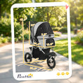 Load image into Gallery viewer, Dog Stroller for Small Dogs, 3 Wheel Foldable Pet Stroller with 12" Rubber Wheels, Mesh Window, One-Foot Brake, Storage Basket and Cup Holder, Up to 22 LBS, Light Gray
