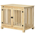 Load image into Gallery viewer, Wooden Dog Crate End Table w/ Double Doors, Furniture Style Dog Crate for Medium Dogs, Indoor Use w/ Soft Washable Cushion
