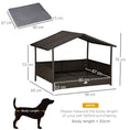 Load image into Gallery viewer, Wicker Dog Bed, Elevated Rattan Dog House with Removable Cushion and Canopy, for Small and Medium Dogs, 98 x 69 x 70cm - Grey
