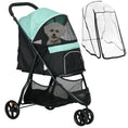 Load image into Gallery viewer, Dog Pram with Rain Cover Pet Stroller, Foldable Dog Pushchair for Small and Miniature Dogs, Cats - Green

