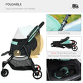 Load image into Gallery viewer, Dog Pram with Rain Cover Pet Stroller, Foldable Dog Pushchair for Small and Miniature Dogs, Cats - Green
