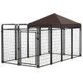 Load image into Gallery viewer, PawHut Dog Kennel Outdoor with Waterproof Canopy, Dog Run with Galvanized Chain Link, Secure Lock, for Backyard and Patio, Large and Medium Sized Dogs, 9.3' x 4.6' x 5.2'
