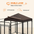 Load image into Gallery viewer, PawHut Dog Kennel Outdoor with Waterproof Canopy, Dog Run with Galvanized Chain Link, Secure Lock, for Backyard and Patio, Large and Medium Sized Dogs, 9.3' x 4.6' x 5.2'
