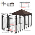 Load image into Gallery viewer, Dog Kennel Outdoor with Waterproof Canopy, Dog Run with Galvanized Chain Link, Secure Lock, for Backyard and Patio, Large and Medium Sized Dogs, Black
