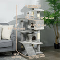 Load image into Gallery viewer, 53" Cat Tree Tower, Large Cat Condo Furniture Multi-Level Activity Center with Scratching Posts, Perches, Ramp, Dangling Balls - Grey
