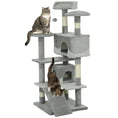 Load image into Gallery viewer, 53" Cat Tree Tower, Large Cat Condo Furniture Multi-Level Activity Center with Scratching Posts, Perches, Ramp, Dangling Balls - Grey
