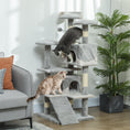 Load image into Gallery viewer, 53" Cat Tree Tower, Large Cat Condo Furniture Multi-Level Activity Center with Scratching Posts, Perches, Ramp, Dangling Balls - Grey

