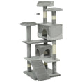 Load image into Gallery viewer, 53" Cat Tree Tower, Large Cat Condo Furniture Multi-Level Activity Center with Scratching Posts, Perches, Ramp, Dangling Balls - Grey
