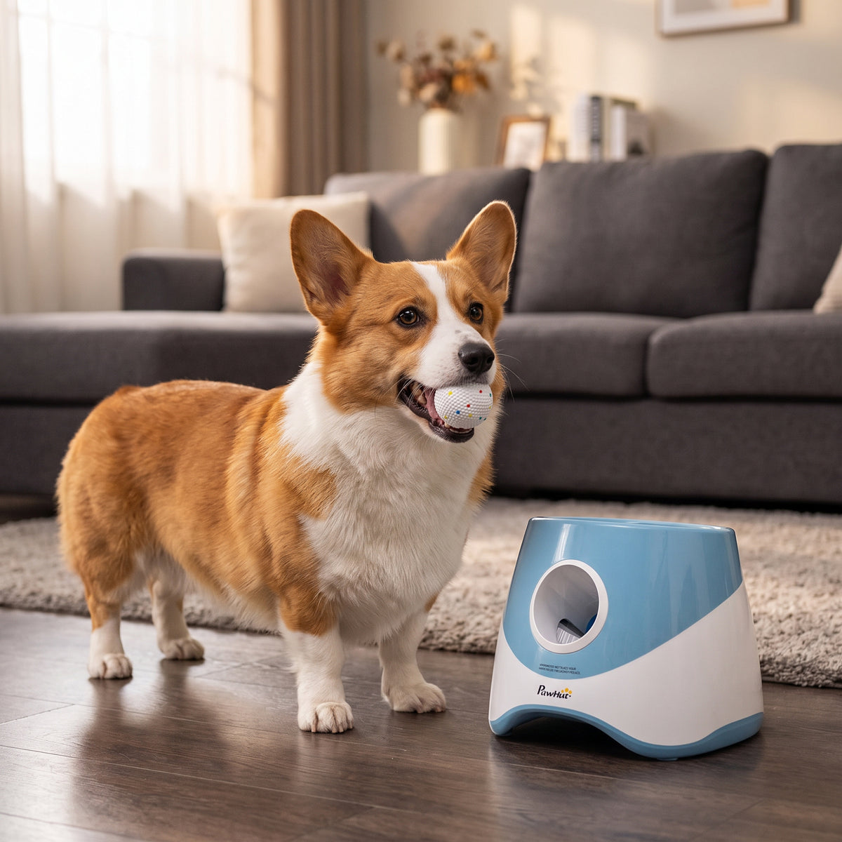 Automatic Dog Ball Launcher with 3 Distance Settings (6/10/14 m) & 5 ETPU Balls for Small to Medium Dogs Blue-2