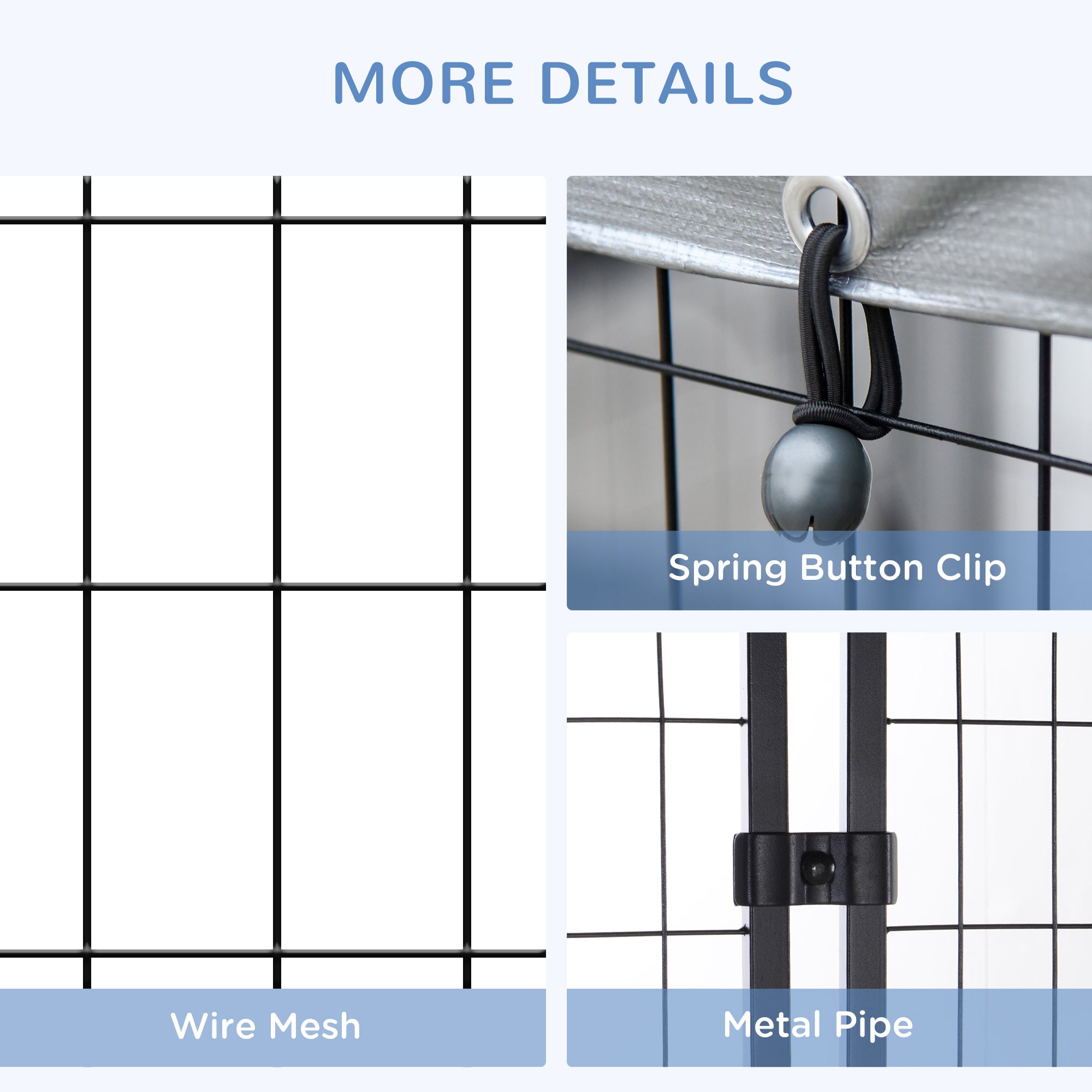 4' x 4' x 4.5' Large Outdoor Dog Kennel Run Steel Fence with UV-Resistant Oxford Cloth Roof & Secure Lock
