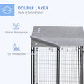 Load image into Gallery viewer, 4' x 4' x 4.5' Large Outdoor Dog Kennel Run Steel Fence with UV-Resistant Oxford Cloth Roof & Secure Lock
