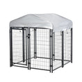 Load image into Gallery viewer, 4' x 4' x 4.5' Large Outdoor Dog Kennel Run Steel Fence with UV-Resistant Oxford Cloth Roof & Secure Lock
