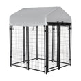 Load image into Gallery viewer, 4' x 4' x 4.5' Large Outdoor Dog Kennel Run Steel Fence with UV-Resistant Oxford Cloth Roof & Secure Lock

