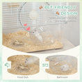 Load image into Gallery viewer, Hamster Cage, Transparent Small Animal House with Deep Bottom, Wooden Ramp, Hut, Bathroom and Exercise Wheel for Hamster and Gerbil, 23.2" L x 14" W x 18.5" H, White
