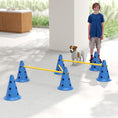 Load image into Gallery viewer, Dog Agility Equipment Set, Portable Pet Jump Training Kit for Six Cones, Six Poles with Carry Bag, Three-Piece Adjustable Height Jumping Obstacles, Blue

