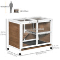 Load image into Gallery viewer, Indoor Rabbit Hutch with Wheels, Bunny Cage Guinea Pig House Small Animals Habitat W/ Top Access, Ramp, Pull Out Tray, Brown
