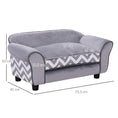 Load image into Gallery viewer, Dog Sofa Bed for XS-Sized Dogs, Cat Sofa with Soft Cushion, Pet Chair Lounge with Washable Cover, Removable Legs, Wooden Frame - Grey
