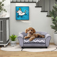 Load image into Gallery viewer, Dog Sofa Bed for XS-Sized Dogs, Cat Sofa with Soft Cushion, Pet Chair Lounge with Washable Cover, Removable Legs, Wooden Frame - Grey
