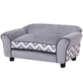 Load image into Gallery viewer, Dog Sofa Bed for XS-Sized Dogs, Cat Sofa with Soft Cushion, Pet Chair Lounge with Washable Cover, Removable Legs, Wooden Frame - Grey
