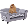 Load image into Gallery viewer, Dog Sofa Bed for XS-Sized Dogs, Cat Sofa with Soft Cushion, Pet Chair Lounge with Washable Cover, Removable Legs, Wooden Frame - Grey
