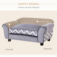 Load image into Gallery viewer, Dog Sofa Bed for XS-Sized Dogs, Cat Sofa with Soft Cushion, Pet Chair Lounge with Washable Cover, Removable Legs, Wooden Frame - Grey
