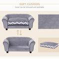 Load image into Gallery viewer, Dog Sofa Bed for XS-Sized Dogs, Cat Sofa with Soft Cushion, Pet Chair Lounge with Washable Cover, Removable Legs, Wooden Frame - Grey
