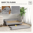 Charger l'image dans la visionneuse de la galerie, Dog Sofa, 39" Cat Couch with Removable Cushion, Washable Cover, Wooden Legs, Elevated Pet Cat Sofa for Medium & Large Dogs, Light Grey
