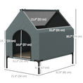 Load image into Gallery viewer, Dog House Outdoor, Elevated Dog House Dog Bed with Removable Cover, Mesh Windows, Storage Bag, for Small and Medium-Sized Dogs, Grey
