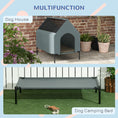 Load image into Gallery viewer, Dog House Outdoor, Elevated Dog House Dog Bed with Removable Cover, Mesh Windows, Storage Bag, for Small and Medium-Sized Dogs, Grey
