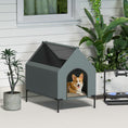 Load image into Gallery viewer, Dog House Outdoor, Elevated Dog House Dog Bed with Removable Cover, Mesh Windows, Storage Bag, for Small and Medium-Sized Dogs, Grey
