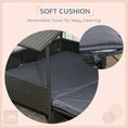 Load image into Gallery viewer, Rattan Dog House, Extendable Outdoor Wicker Dog Bed w/ Water-Resistant Roof, Removable Cushion, for Small and Medium Dogs - Grey
