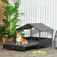 Load image into Gallery viewer, Rattan Dog House, Extendable Outdoor Wicker Dog Bed w/ Water-Resistant Roof, Removable Cushion, for Small and Medium Dogs - Grey
