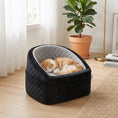 Charger l'image dans la visionneuse de la galerie, Dog Car Seat, Dog Booster Car Seat for Small Breeds Under 10kg, Portable Pet Travel Bed Detachable Washable with Adjustable Leash, Storage Pockets, Grey

