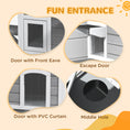 Load image into Gallery viewer,  2-story Cat House Outdoor, Weatherproof Wooden Cat Enclosure for Feral Cats with Escape Door, Openable Roof, Jumping Platforms, Grey
