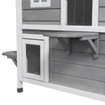 Load image into Gallery viewer,  2-story Cat House Outdoor, Weatherproof Wooden Cat Enclosure for Feral Cats with Escape Door, Openable Roof, Jumping Platforms, Grey
