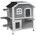 Load image into Gallery viewer,  2-story Cat House Outdoor, Weatherproof Wooden Cat Enclosure for Feral Cats with Escape Door, Openable Roof, Jumping Platforms, Grey
